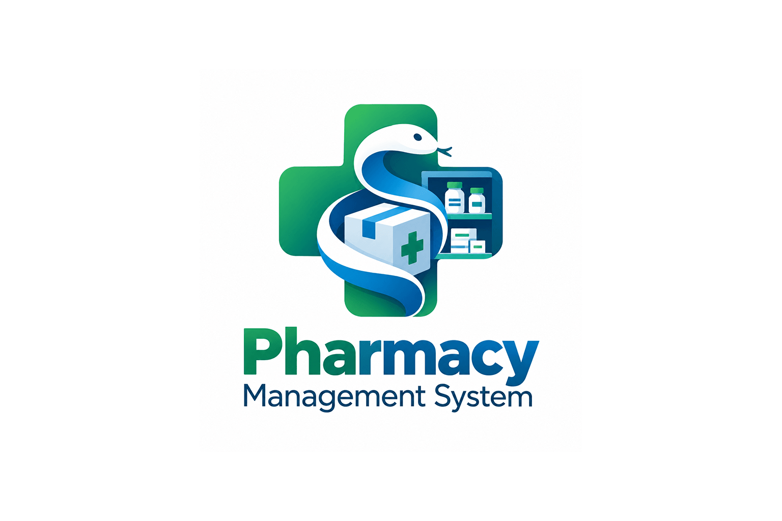 Pharmacy Management System desktop interface with medication and inventory controls.